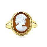 "Lilleth" 18K Yellow Gold 10x12mm Cameo Ring Estate