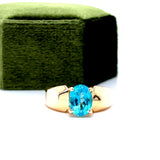 "Livia" 14K Yellow Gold 8x6mm Oval Apatite Ring (Estate)