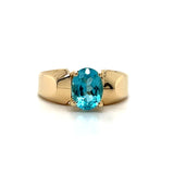 "Livia" 14K Yellow Gold 8x6mm Oval Apatite Ring (Estate)