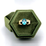 "Livia" 14K Yellow Gold 8x6mm Oval Apatite Ring (Estate)