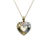 "Lorelai" 10K Yellow and White Gold Heart Pendant Estate BW225ZP