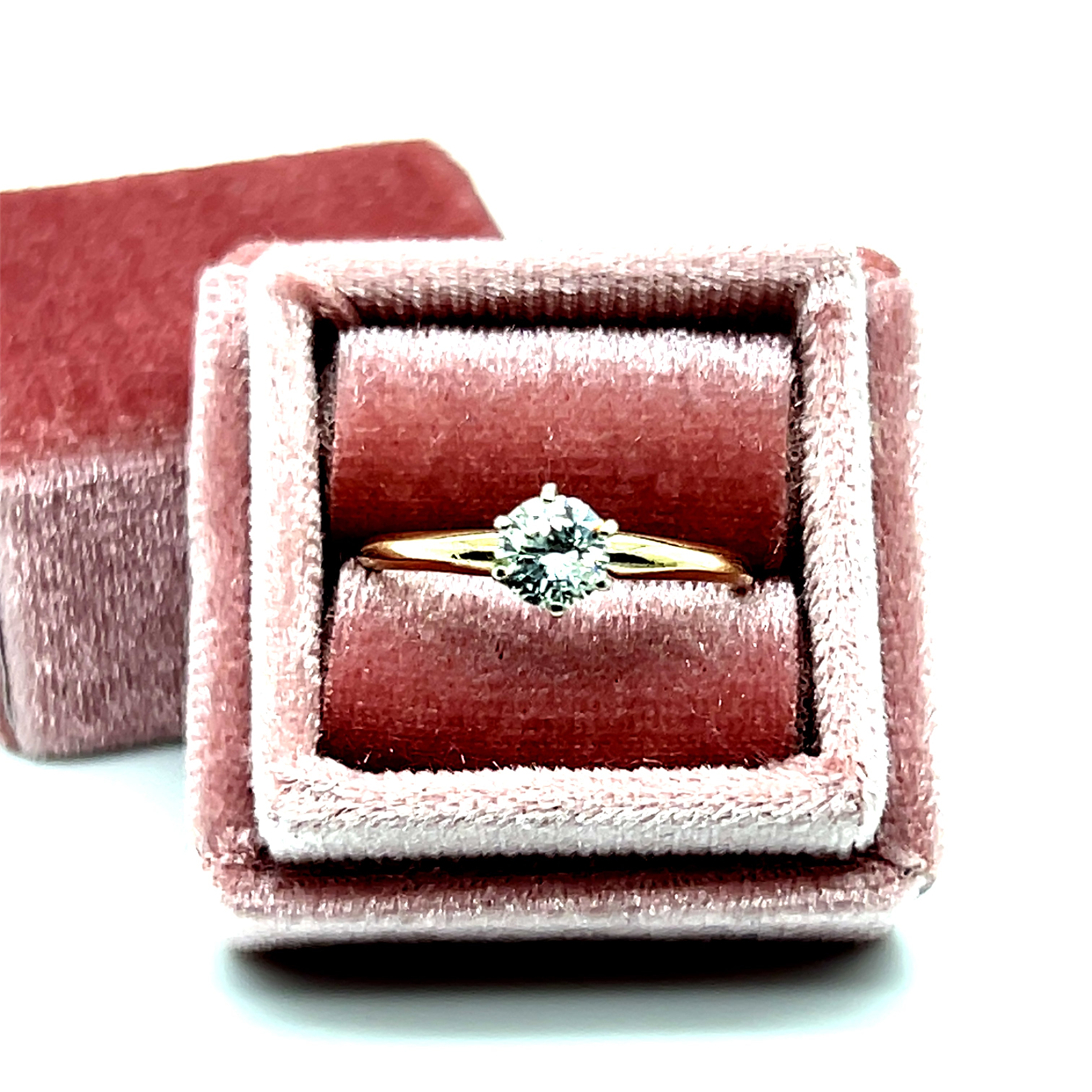 "Lorni" 14K Two-Tone Gold 0.50CT Round Diamond Solitaire Engagement Ring – Estate