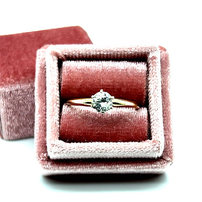 "Lorni" 14K Two-Tone Gold 0.50CT Round Diamond Solitaire Engagement Ring – Estate