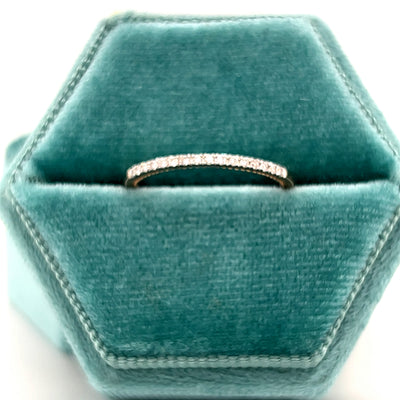 14K Rose Gold Beaded Vintaget 0.10 Carat Total Weight Diamond Wedding Anniversary Stackable Band – WJS Collection