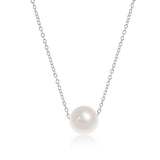Silver Single Threaded Freshwater Pearl Necklace