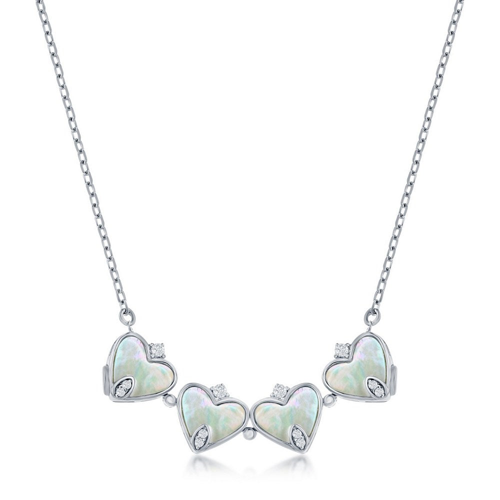 Sterling Silver 10mm Fluted Flower with Beaded Outline Necklace 16+2"