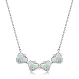 Sterling Silver 10mm Fluted Flower with Beaded Outline Necklace 16+2"