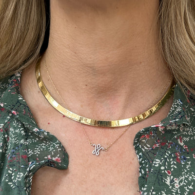 "Ma'am" 14K Yellow Gold Flat Omega 16 inch 36g
