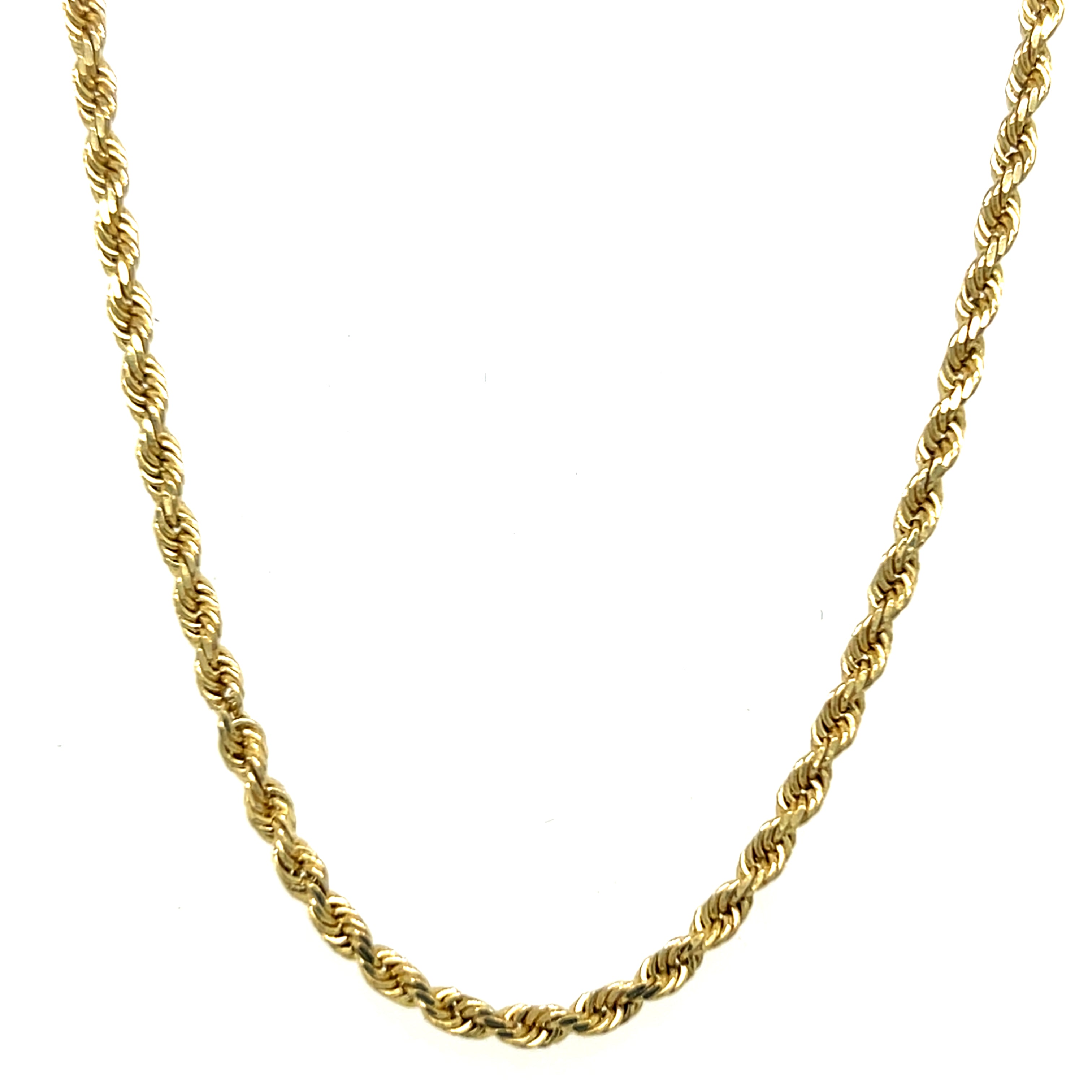 "Rock" 14K Yellow Gold 24" 3mm 21g Solid Rope Chain Estate