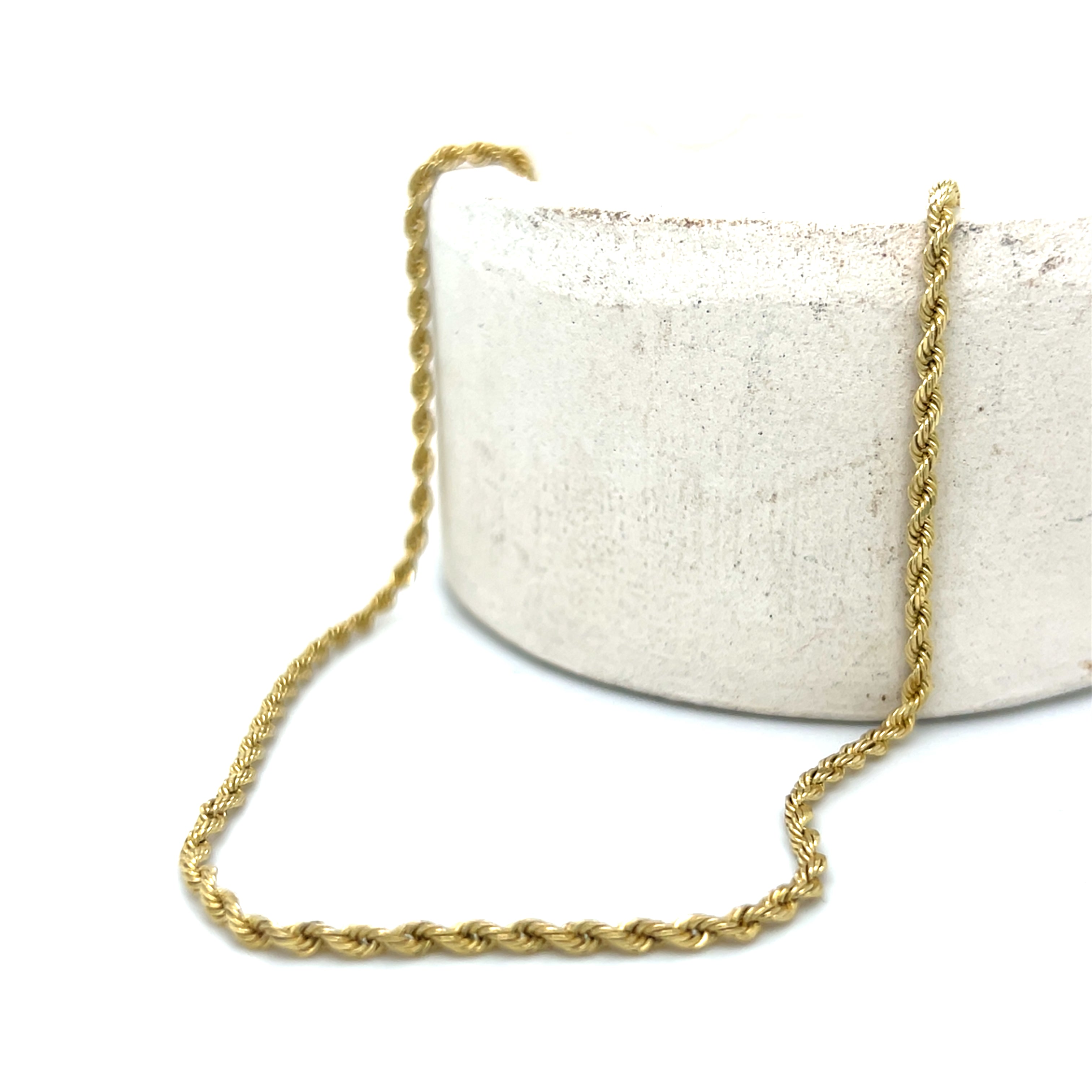 "Macey" 10K Yellow Gold 18" Rope Chain 7.3g 2.2mm Estate