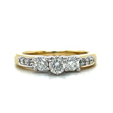 "Mandi" 14K Yellow Gold 0.52 Carat Total Weight Diamond 3-Stone Bridal/Engagement/Wedding/Anniversary Ring Estate PXOTO225