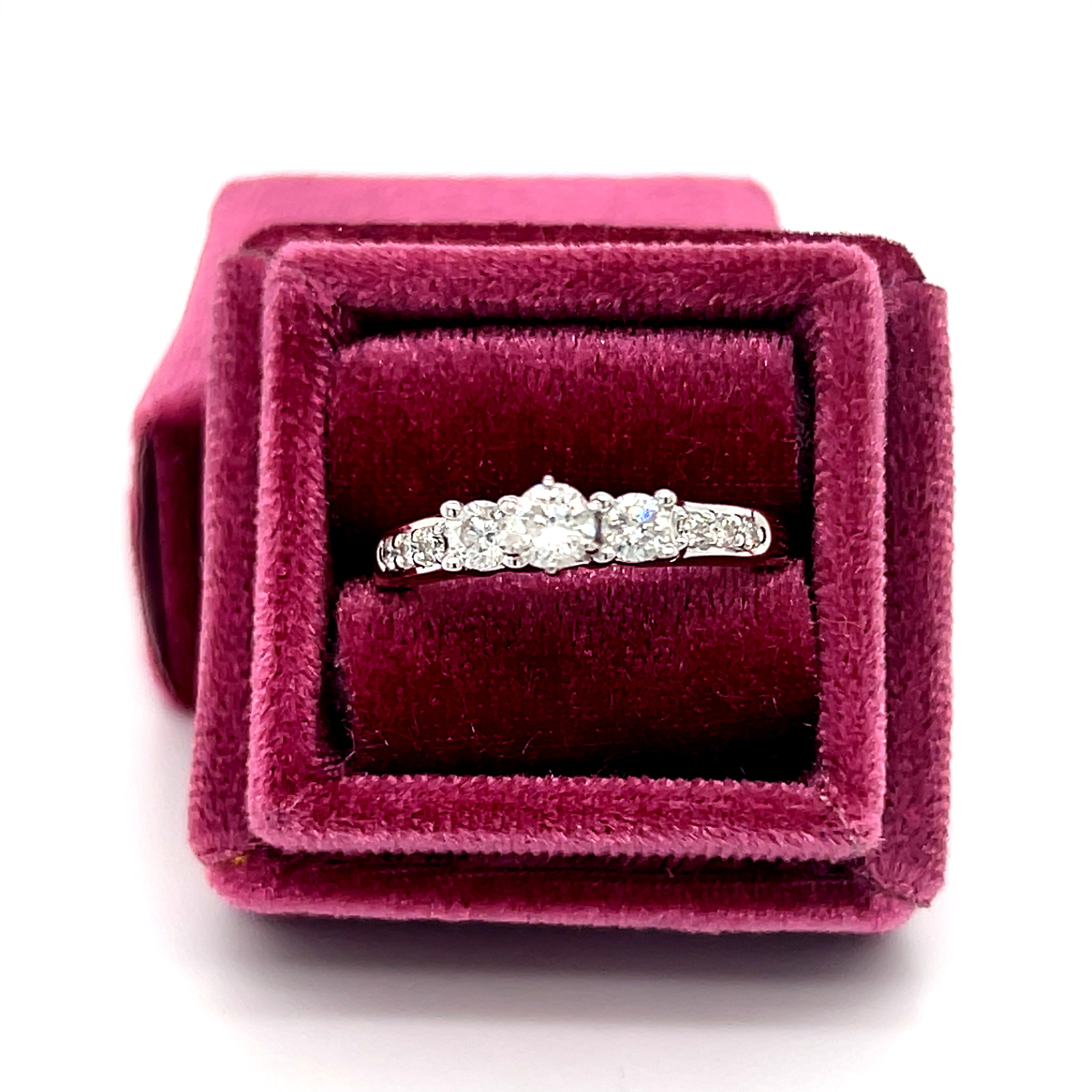 "Mandi" 14K Yellow Gold 0.52 Carat Total Weight Diamond 3-Stone Bridal/Engagement/Wedding/Anniversary Ring Estate PXOTO225