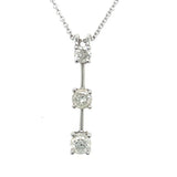"Maple" 14K White Gold 0.56CTW Diamond 3-Stone Pendant Estate