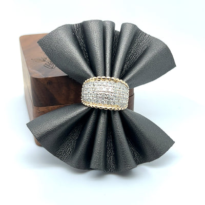 "Marigold" 14K White and Yellow Gold 1 Carat Diamond Beaded Band Estate