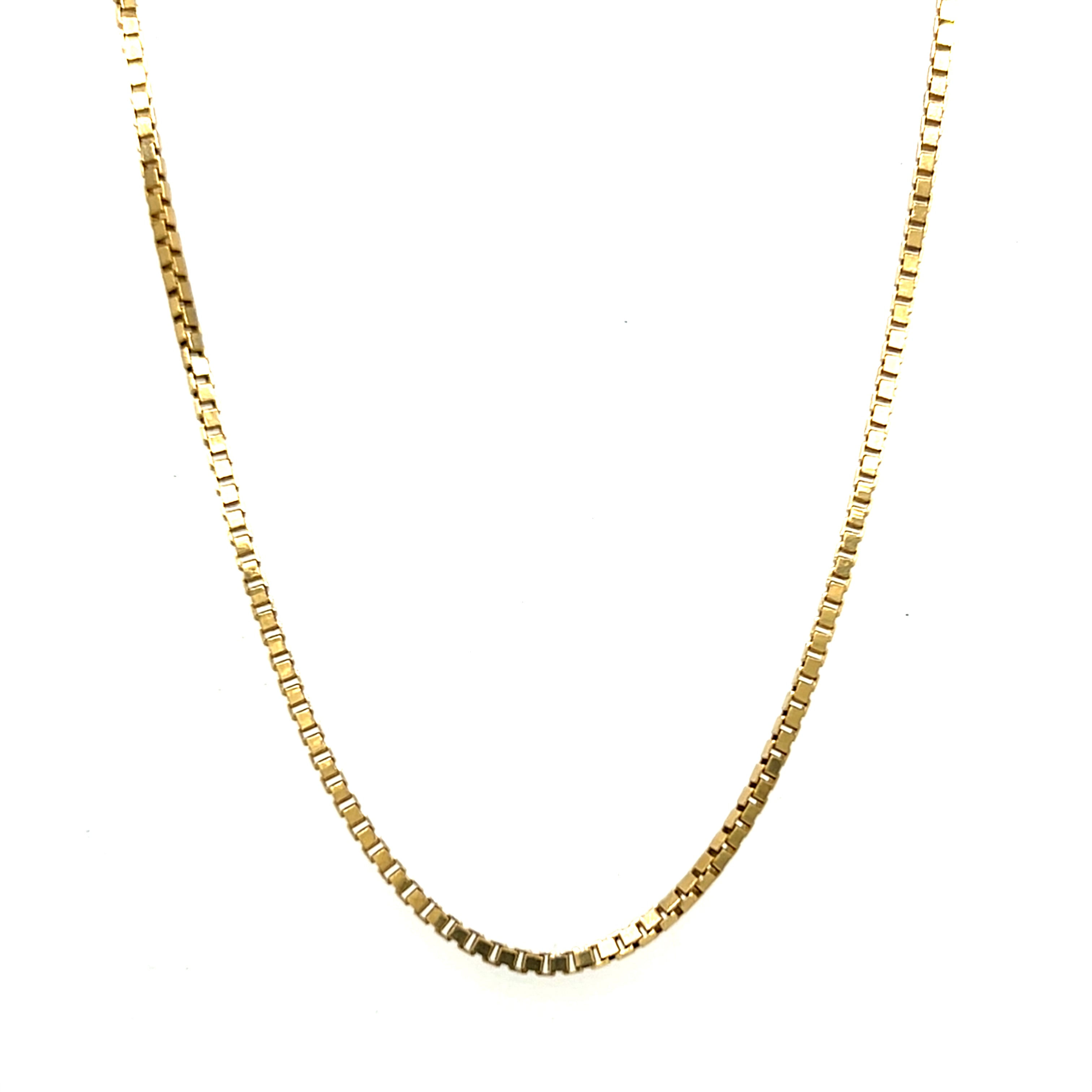 "Marsha" 14K Yellow Gold Box Chain 1.3mm 5.5g 18" Estate