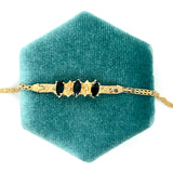 "Navy" 14K Yellow Gold 1 Carat Sapphire and Diamond Bracelet Estate