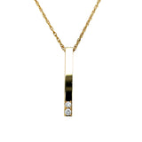 "Nells" 10K and 14K Yellow Gold Diamond Vertical Bar Pendant Estate