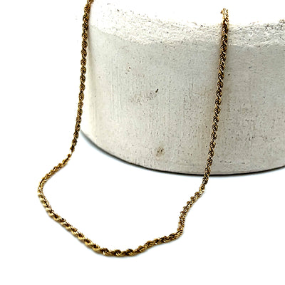 "Nolana" 14K Yellow Gold 3g 1.5mm Rope Chain 16" Estate