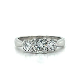 "Notre-Dame" 14K White Gold 0.93 Carat Total Weight Diamond 3-Stone Bridal/Engagement/Wedding/Anniversary Ring Estate PZXOTY225