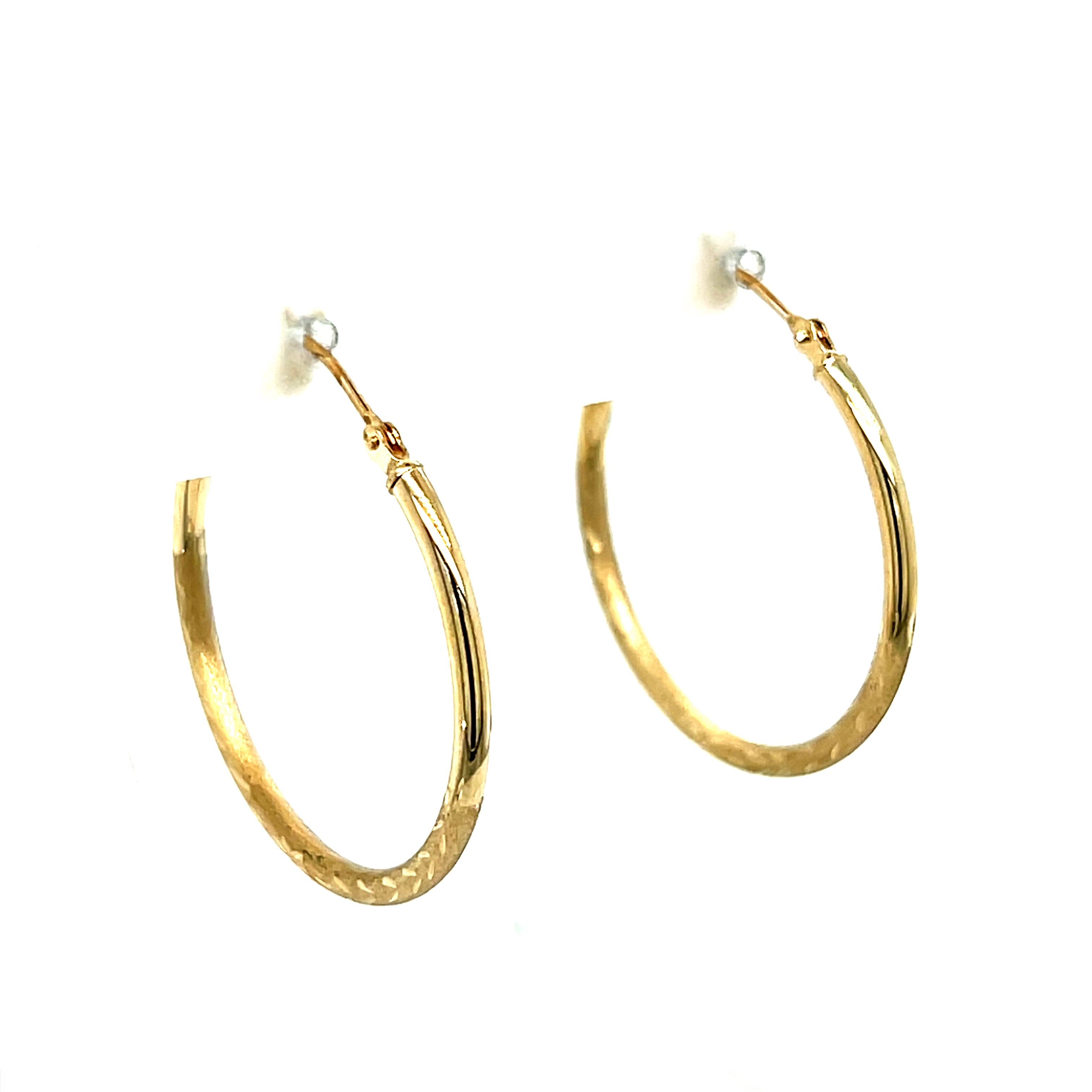 14K Yellow Gold 2x30mm Hoop Earrings – Estate