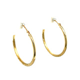 14K Yellow Gold 2x30mm Hoop Earrings – Estate