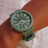 Speidel Recyclable Easy Reader Watch with Fashion Silicone Avocado Strap