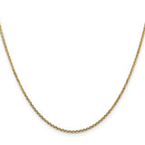14K Yellow Gold 1.45mm Solid Diamond-Cut Cable Chain 18"