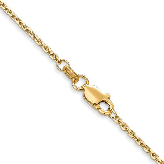 14K Yellow Gold 1.45mm Solid Diamond-Cut Cable Chain 18"