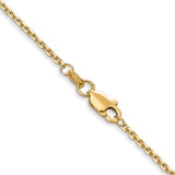 14K Yellow Gold 1.45mm Solid Diamond-Cut Cable Chain 18"