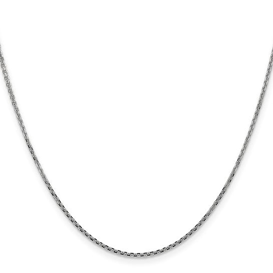 14K White Gold 1.45mm Diamond-Cut Cable Chain 18"