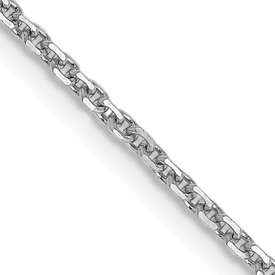 14K White Gold 1.45mm Diamond-Cut Cable Chain 18"