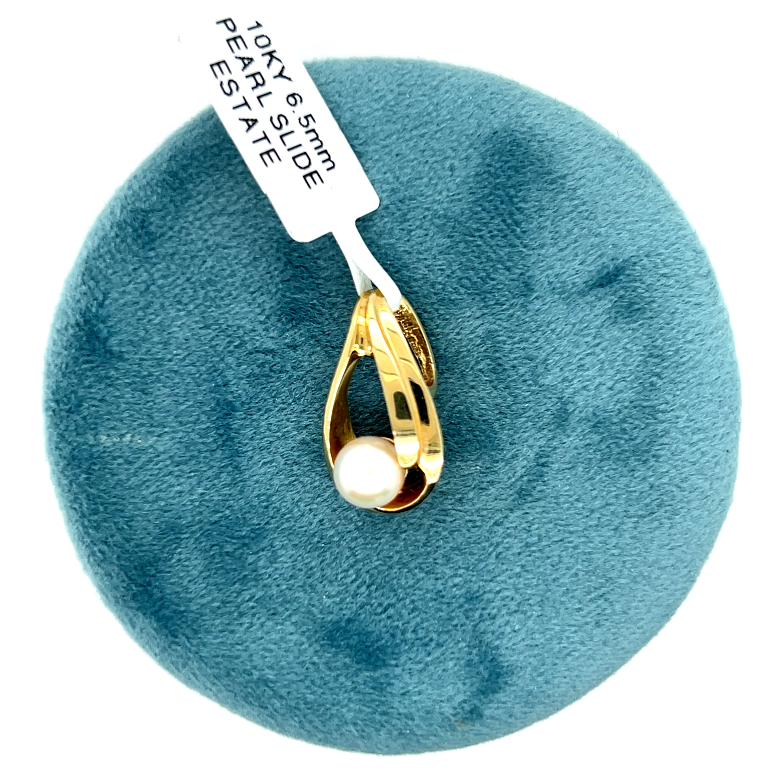 "Pacific" 10K Yellow Gold 6.5mm Pearl Slide Estate