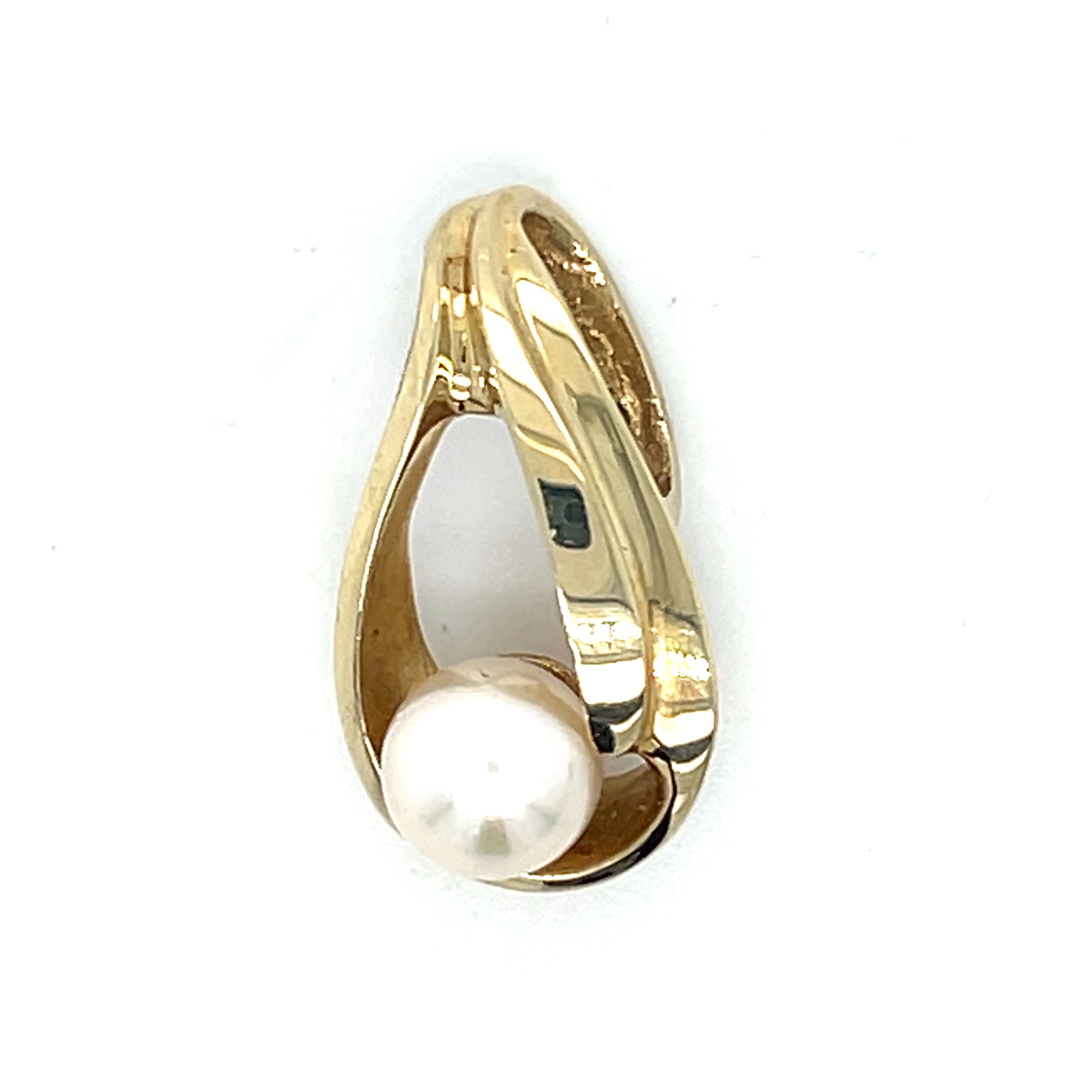 "Pacific" 10K Yellow Gold 6.5mm Pearl Slide Estate