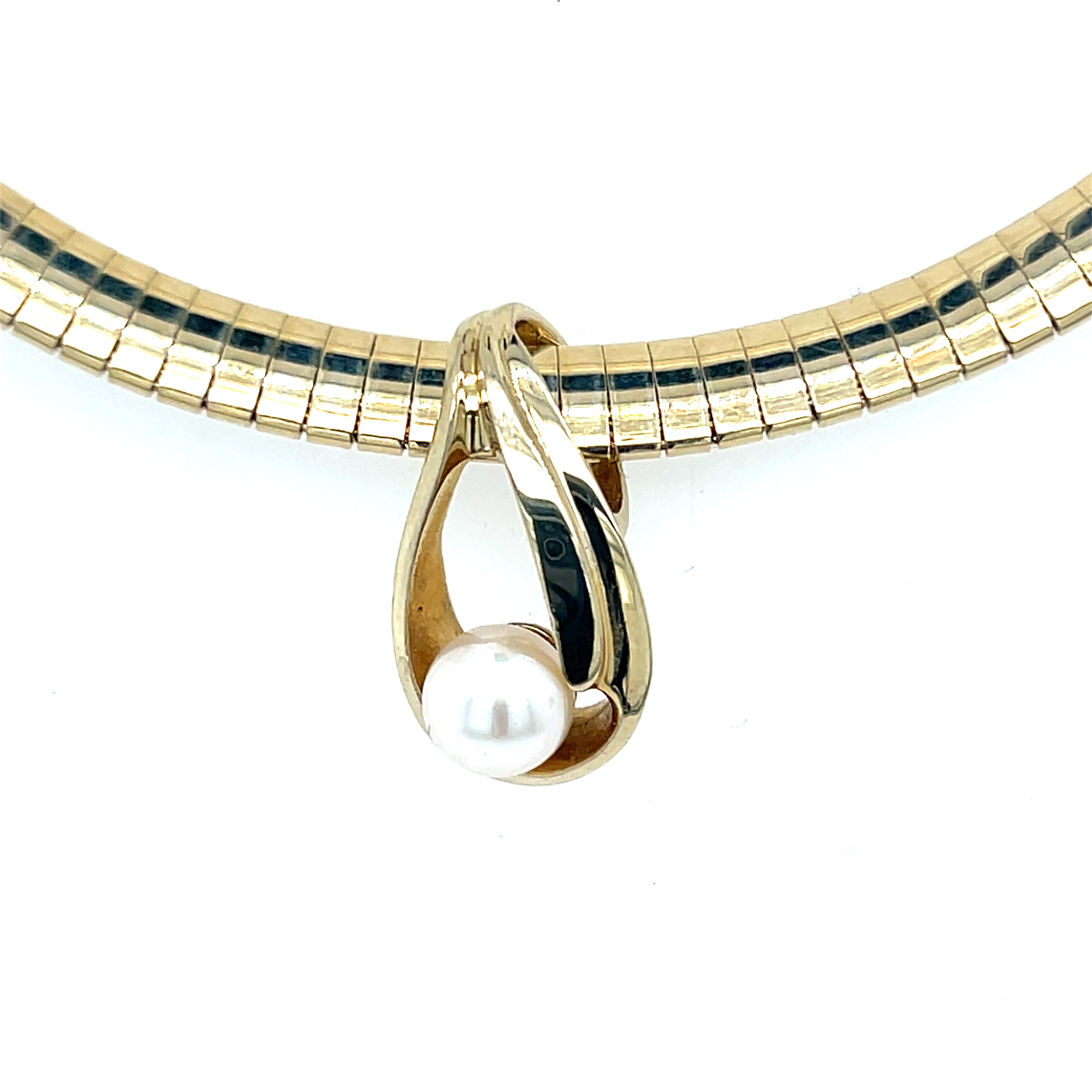 "Pacific" 10K Yellow Gold 6.5mm Pearl Slide Estate