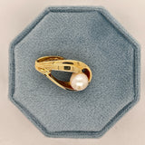 "Pacific" 10K Yellow Gold 6.5mm Pearl Slide Estate