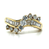 "Panama" 14K Yellow Gold 1.0 Carat Total Weight Overlapping Diamond Anniversary/Fashion Ring Estate OBH225TZ