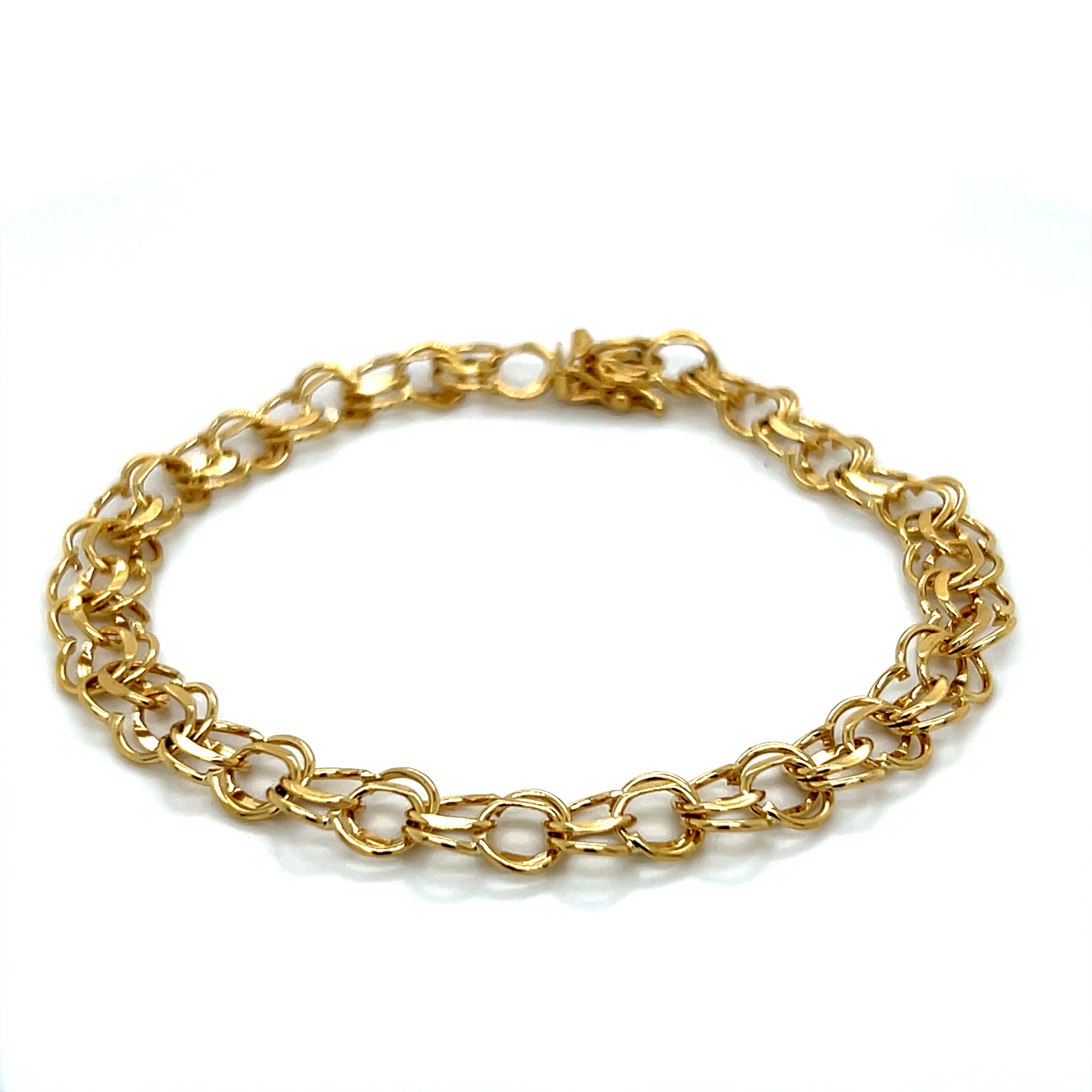 "Partner" 14KY 7mm Charm Bracelet 7.5" Estate