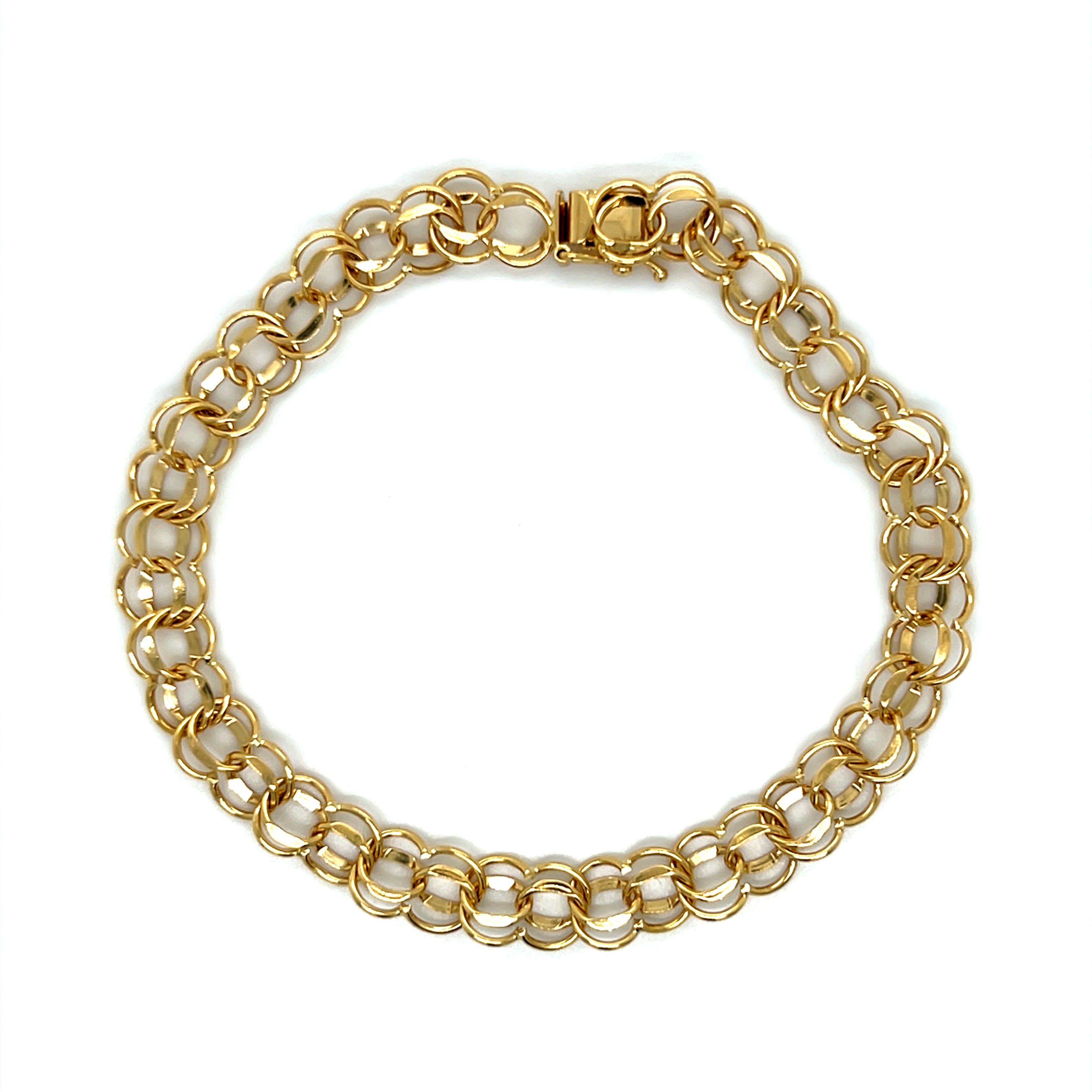 "Partner" 14KY 7mm Charm Bracelet 7.5" Estate