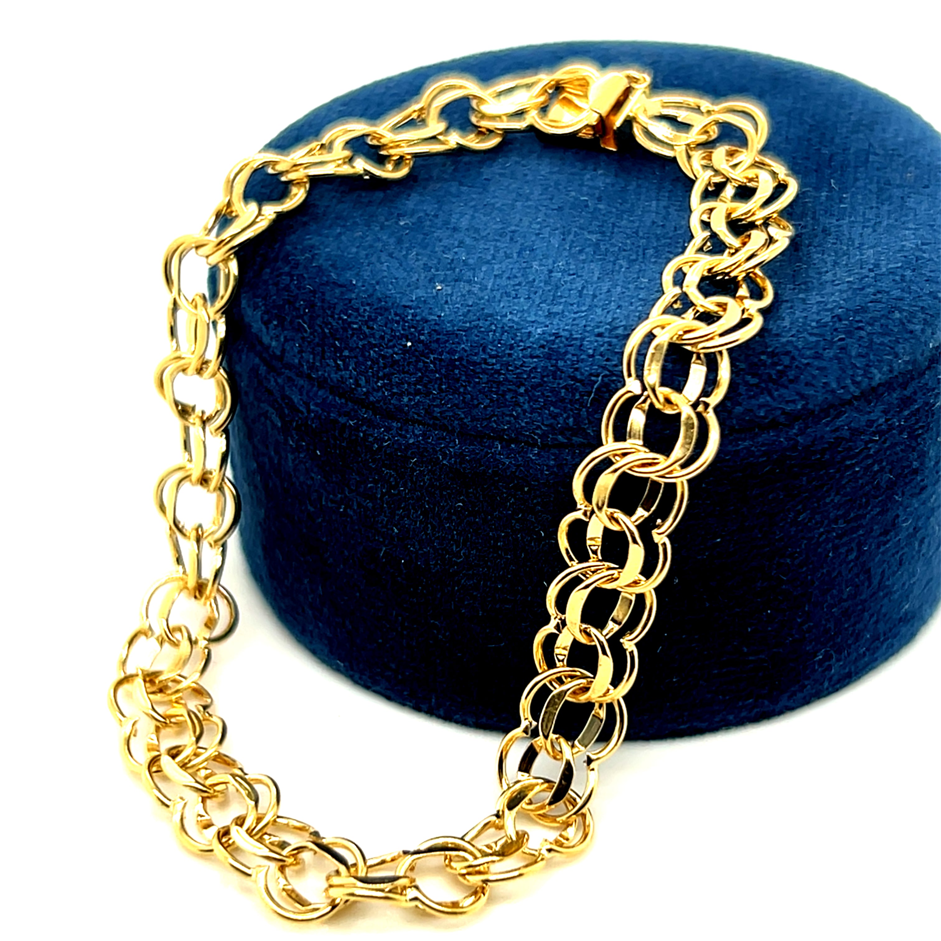 "Partner" 14KY 7mm Charm Bracelet 7.5" Estate