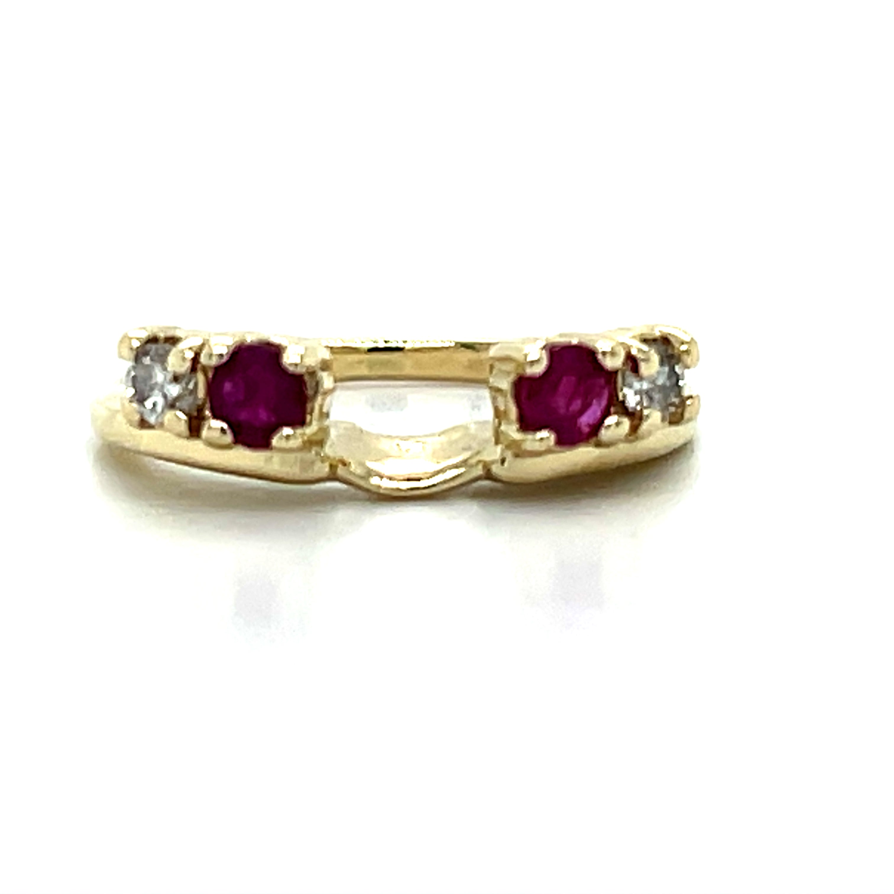 "Patsy" 14K Yellow Gold 4-Stone (0.41 Total Gem Weight) Wrap Enhancer Ring Estate 3HYPQ25