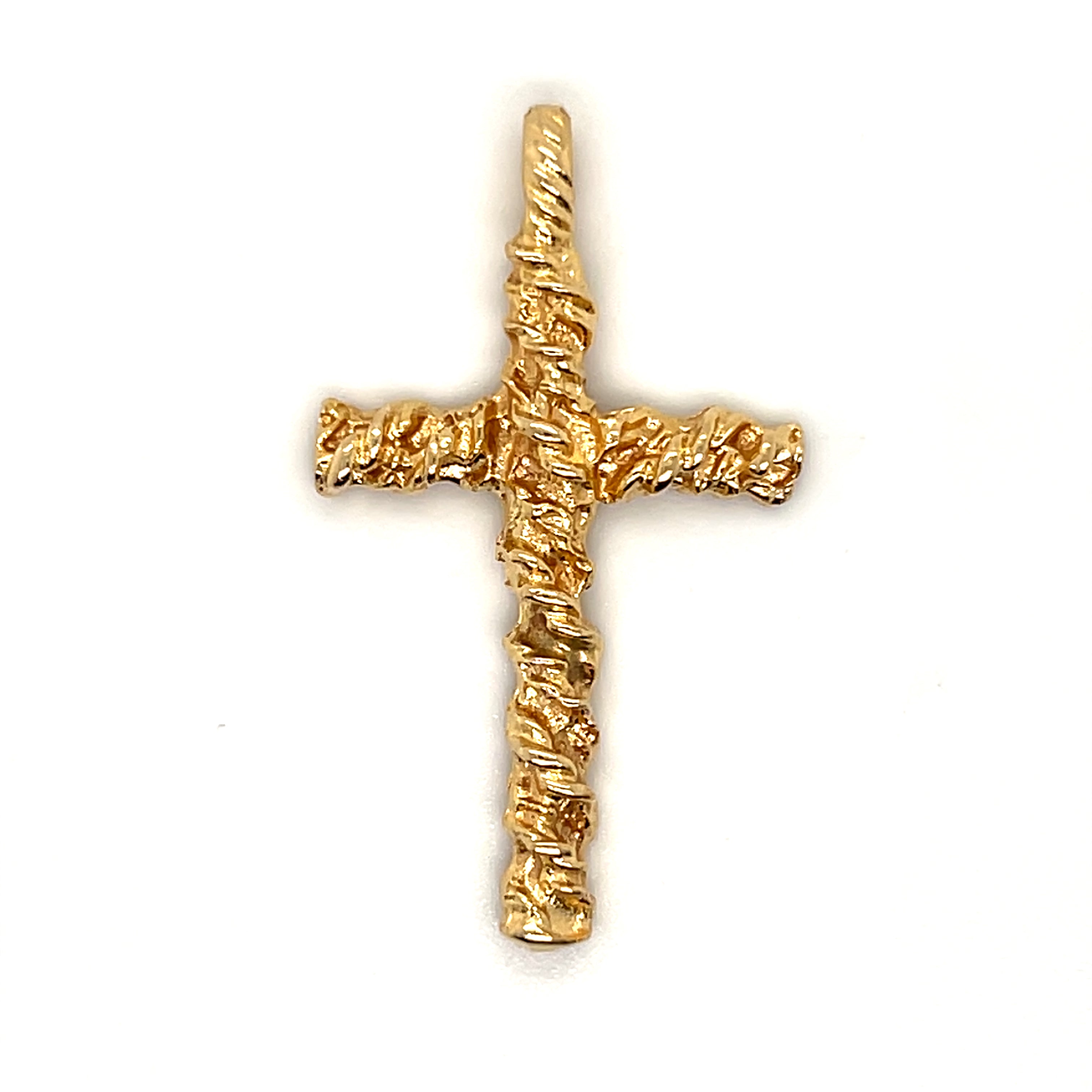 "Peter" 14K Yellow Gold Men's Cross 3.5g 32x20mm Estate