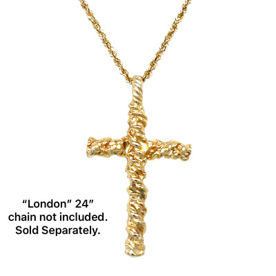 "Peter" 14K Yellow Gold Men's Cross 3.5g 32x20mm Estate
