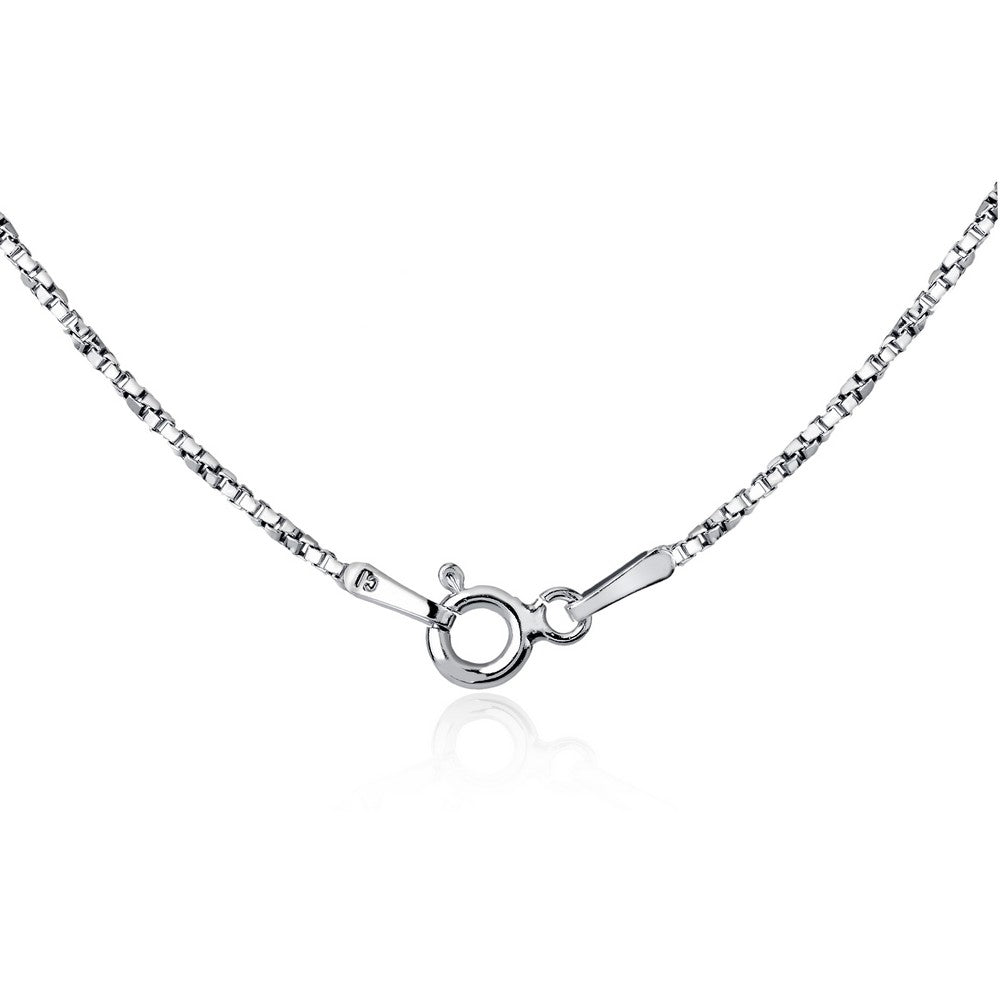 Sterling Silver Rhodium Plated 1.3mm Twisted Box Chain 20"