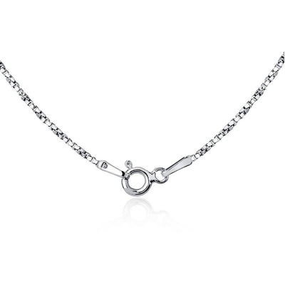 Sterling Silver Rhodium Plated 1.3mm Twisted Box Chain 20"