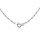 Sterling Silver Rhodium Plated 1.3mm Twisted Box Chain 20"