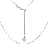 Sterling Silver Rhodium Plated Adjustable Rolo Chain 14-22"
