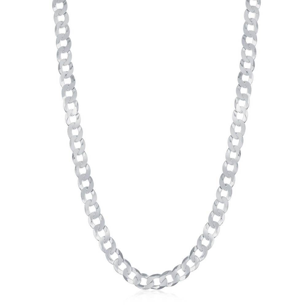 Sterling Silver Rhodium Plated 4.4mm Cuban Chain 24"