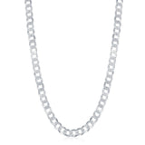 Sterling Silver Rhodium Plated 4.4mm Cuban Chain 22"