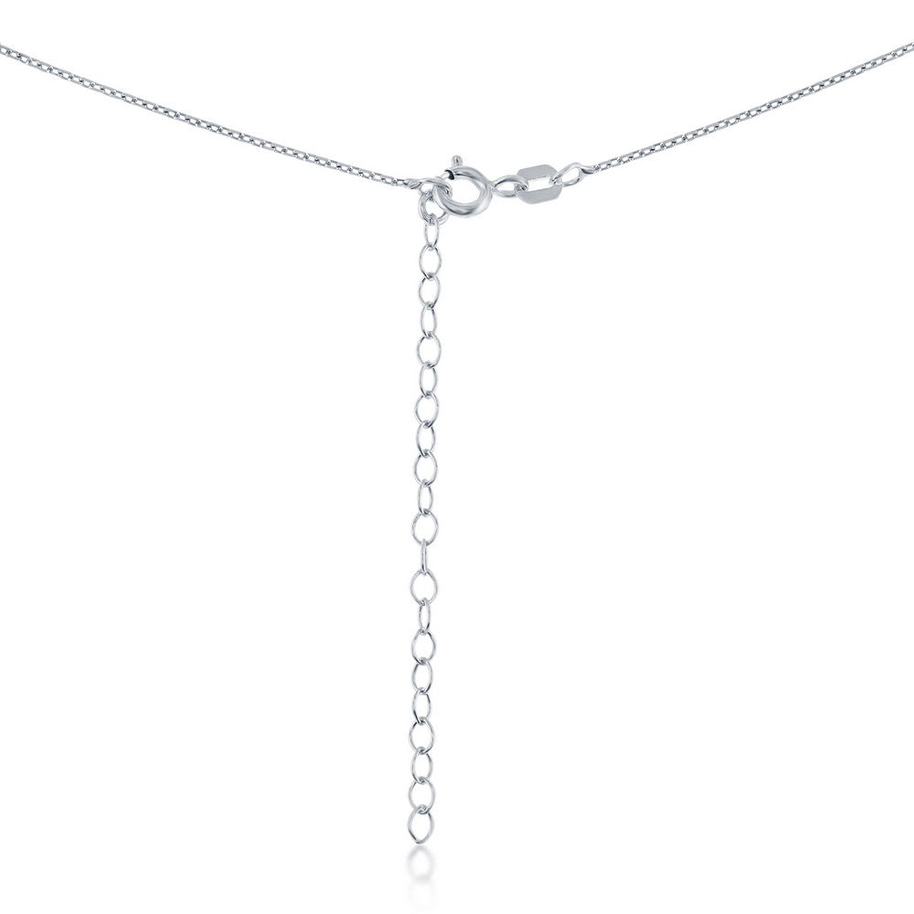 Silver Rhodium Plated 1.4mm Diamond-Cut Chain 14+