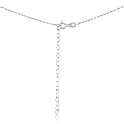 Silver Rhodium Plated 1.4mm Diamond-Cut Chain 14+